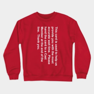 Wait Card (vertical) Crewneck Sweatshirt